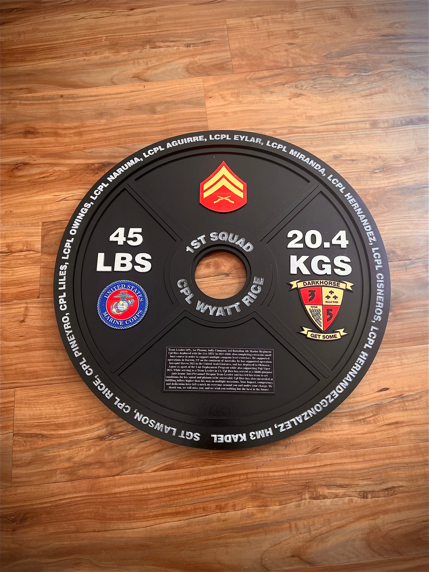 Custom Weight Plate Plaque