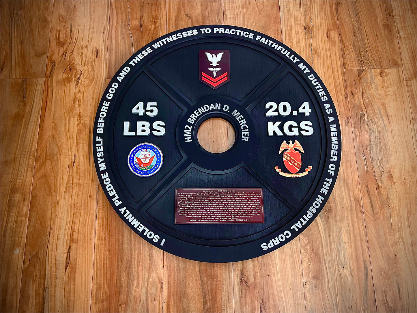 Custom Weight Plate Plaque